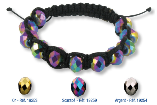 Shamballas... avec des perles à facettes en verre  - Activités manuelles créations de bijoux - 10doigts.fr - 2