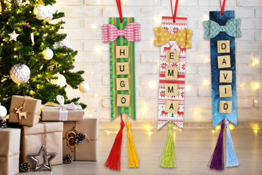 suspension noël prénom - Activités manuelles décorations du sapin de Noël - 10doigts.fr