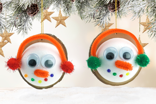 Suspension Sapin Noel Bonhomme de neige - Activités manuelles bricolages de Noël - 10doigts.fr