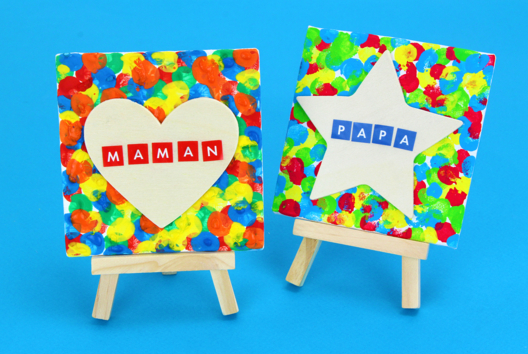 Tableau Peinture Doigts Fete Parents - Activités manuelles peinture - 10doigts.fr - 2
