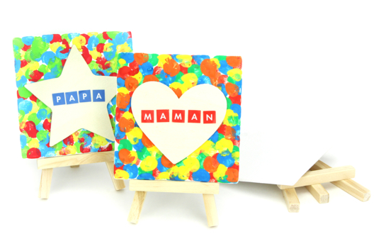 tableau peinture empreinte fête des mères - Activités manuelles peinture - 10doigts.fr