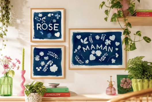 tableaux cyanotype - Activités manuelles sur le thème de la nature pour les enfants - 10doigts.fr