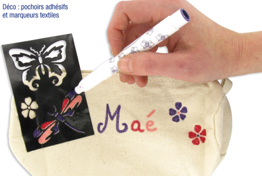 Trousse en coton naturel avec fermeture zippée : idée déco - Activités manuelles objets décorés - 10doigts.fr - 2