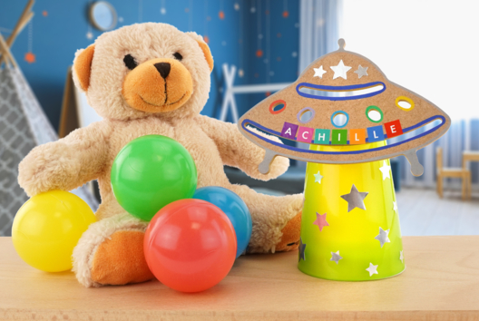 veilleuse enfants espace étoiles soucoupe volante - Activités manuelles lumières - 10doigts.fr - 2