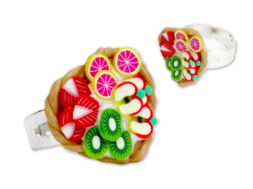 Bague fruits en pâte Fimo