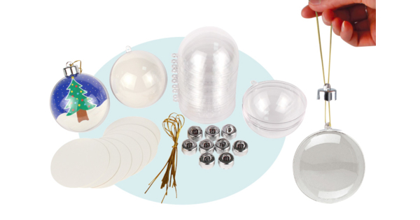 9x Boules De Noël Plastique Pailleté Argent Diamètre 10 Cm - Décoration