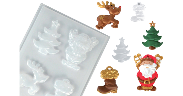 Lot De 3 Moules En Silicone Sapin De Noël – Pour Plâtre, Résine – Tailles Différentes, Réutilisables