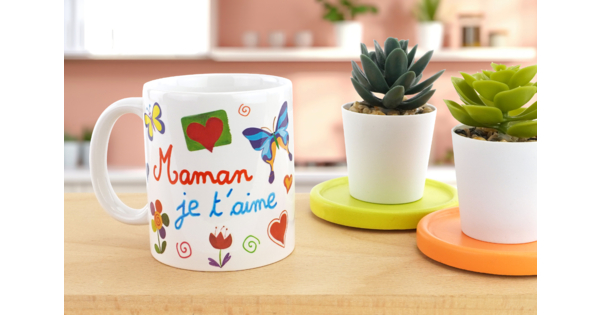 Pack De 2 Tasses Maman Et Papa Design à Pois - Cadeau Nouveaux Parents, Fête Des Mères/Pères, 370 Ml