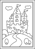 Chateau 1 - Coloriages - 10doigts.fr