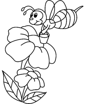 Fleurs et abeille 01 - 10doigts.fr