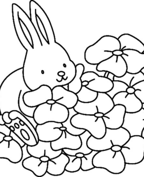 Fleurs et lapin 02 - 10doigts.fr