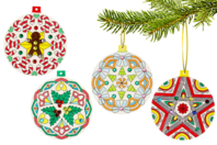 Boules de Noël Mandala à colorier - Kits créatifs de Noël pour les enfants - 10doigts.fr