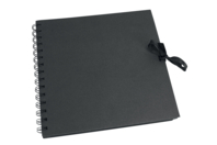Album Scrapbooking 20 x 20 cm à spirales, feuilles noires 30 pages - Albums et carnets - 10doigts.fr