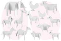 Animaux en carton mousse, à décorer et à assembler - Maquettes en papier - 10doigts.fr