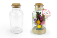 Bocal en verre avec bouchon liège Ht 17 cm - Supports en Verre - 10doigts.fr