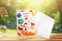 Carte fête des mère fleurs - Kits carteries - 10doigts.fr