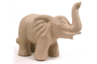 Eléphant en papier mâché 17 x 22 cm - Animaux en carton - 10doigts.fr