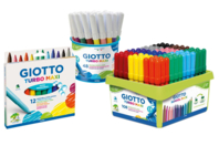 Feutres GIOTTO Turbo Maxi -  1 pochette de 12 feutres - Feutres pointes larges - 10doigts.fr