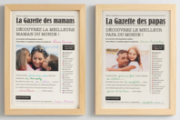 Gazettes Maman & Papa + 2 cadres - Cadres photos à décorer - 10doigts.fr
