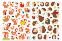 Gommettes écureuils et hérissons - 1 set (2 planches) - Gommettes Saisons - 10doigts.fr