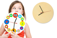 horloge bois ronde avec mécanisme - Horloges en bois - 10doigts.fr