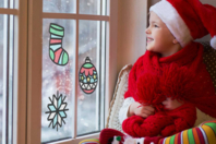 Kit attrape soleil Noël + papiers de soie - 4  pièces - Décors de fenêtres Noël - 10doigts.fr