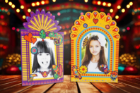 Kit cadres Fiesta + accessoires - 4 cadres assortis - Kits créatifs gommettes - 10doigts.fr