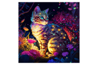 Kit diamond painting, chat, 30x30 cm - Diamond Painting : Kit complet - 10doigts.fr