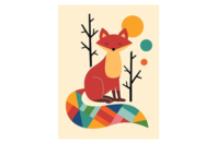 Kit diamond painting enfant, Renard, 15 x 20 cm - Diamond Painting : Kit complet - 10doigts.fr