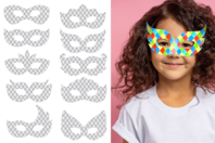 masques arlequin à colorier - Masques Créatifs - 10doigts.fr