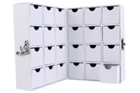 Meuble de rangement, en carton blanc, en forme de livre - Boîtes en carton - 10doigts.fr