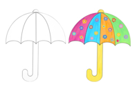 PARAPLUIE Géant - Formes et dessins à colorier - 10doigts.fr