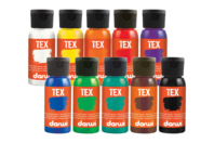 Peintures textile, flacon 50 ml - 10 couleurs - Peinture textile - 10doigts.fr