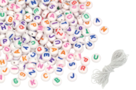 perles alphabet multicolore - Bijoux messages - 10doigts.fr
