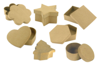 petites boites en papier mâché  - Boîtes en carton - 10doigts.fr