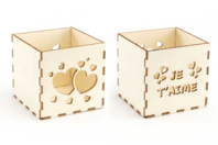 Photophore "je t'aime" bois - Kits fête des parents - 10doigts.fr