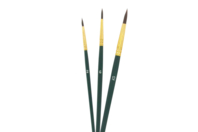 Pinceaux synthétiques à pointe ronde - Set de  3 pinceaux  N°  : 2, 6 et 12 - Peinture sur soie - 10doigts.fr