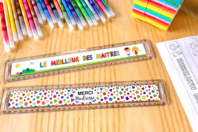 Règle merci maitresse/maitre - Plastique Transparent - 10doigts.fr