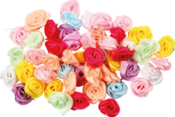 roses en satin - Embellissements fleurs et coeurs - 10doigts.fr