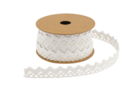 Ruban dentelle blanche adhésive - 10 m - Rubans et biais - 10doigts.fr