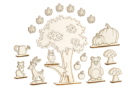 Scène en bois à monter - Forêt d'automne - Jeux et Jouets en bois - 10doigts.fr