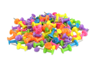 Set de 100 punaises couleurs assorties - Clous et épingles - 10doigts.fr