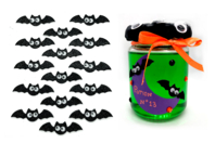 Set de 15 stickers chauve-souris yeux mobiles - Gommettes Halloween - 10doigts.fr
