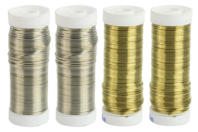 Set de 4 bobines fil métallique Or et Argent ø 0,6 mm - Fil métallique - 10doigts.fr