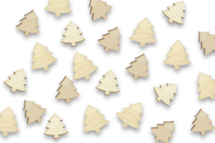 Set de 50 sapins bois - Déco en bois brut - 10doigts.fr