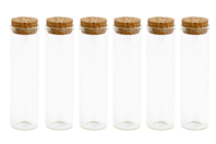 set de 6 flacons fioles en verre avec bouchon liège - Supports en Verre - 10doigts.fr