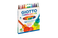 Feutres Giotto Turbo Color - 1 boite de 12 feutres - Feutres pointes moyennes - 10doigts.fr