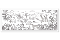 Fresque géante à colorier : Savane Africaine - Supports de Coloriages - 10doigts.fr