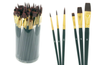 Pinceaux  à poils synthétiques - 72 pinceaux (Plats N°8, 10 et Ronds N°4, 6, 8, 12) - Pinceaux poils synthétiques - 10doigts.fr