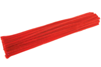 Chenilles 30 cm x Ø 4 mm (100 pièces) - rouge - Chenilles, cure-pipe - 10doigts.fr